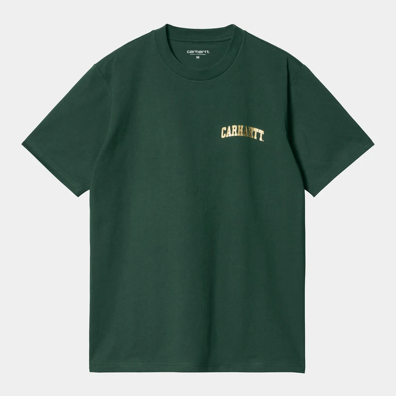 Carhartt WIP Bio-T-Shirt mit University-Schriftzug für Herren – Discovery Green