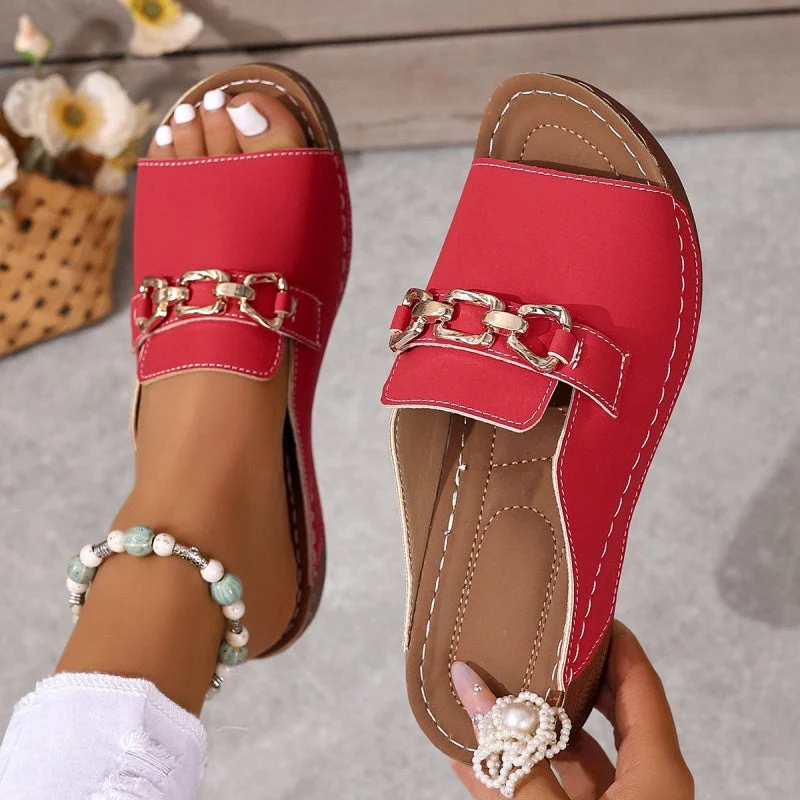 Trella | Lässige Komfortsandalen mit goldener Schnalle