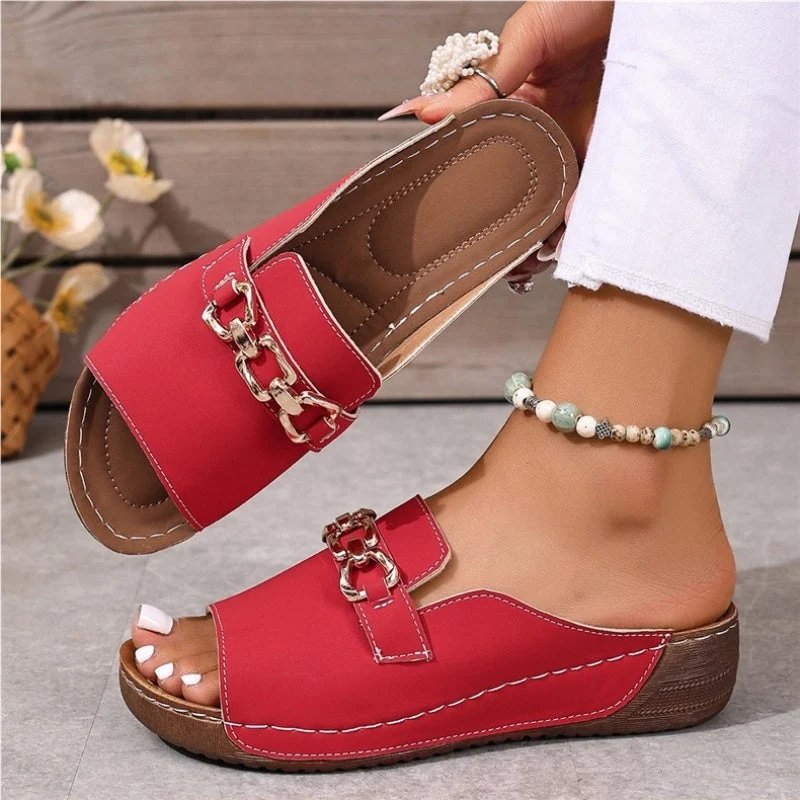 Trella | Lässige Komfortsandalen mit goldener Schnalle