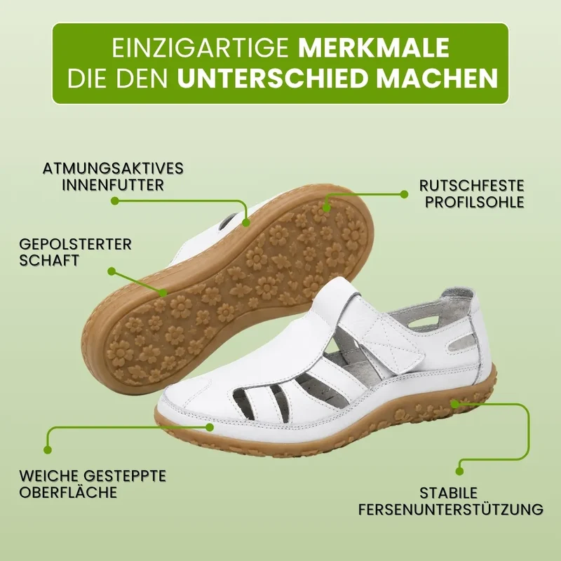 Bellessa | Komfort-Ledersandalen mit Klettverschluss