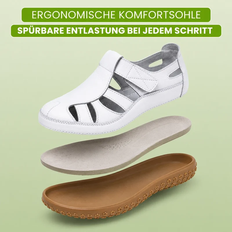 Bellessa | Komfort-Ledersandalen mit Klettverschluss