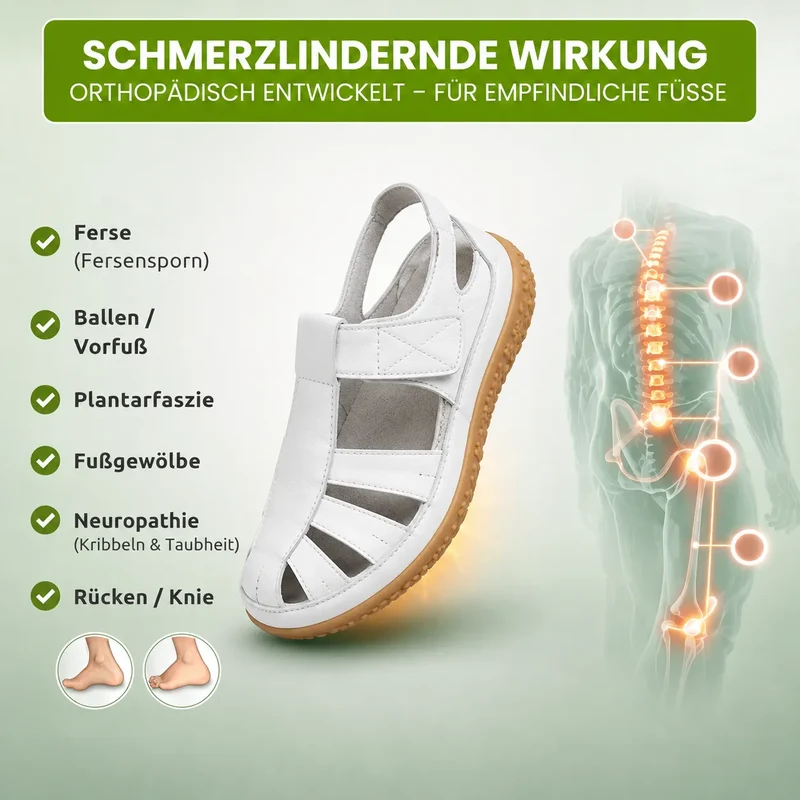 Bellessa | Komfort-Ledersandalen mit Klettverschluss