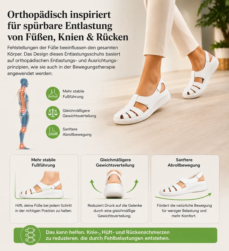 Bellessa | Komfort-Ledersandalen mit Klettverschluss