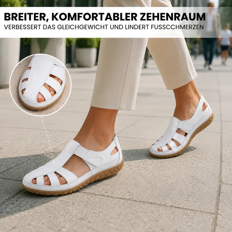 Bellessa | Komfort-Ledersandalen mit Klettverschluss