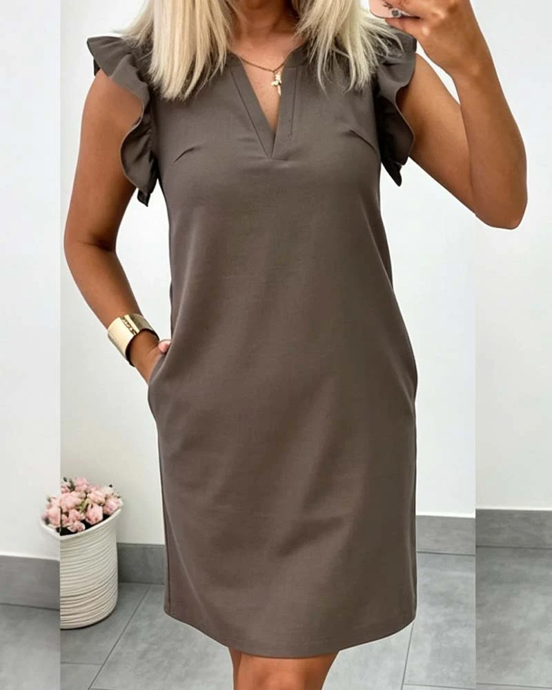Racieza | Gerades Kleid mit Flügelärmeln