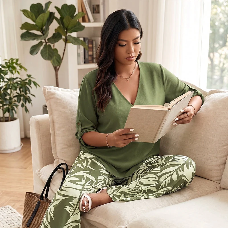 Aivella | Elegantes Damen-Set mit Musterhose