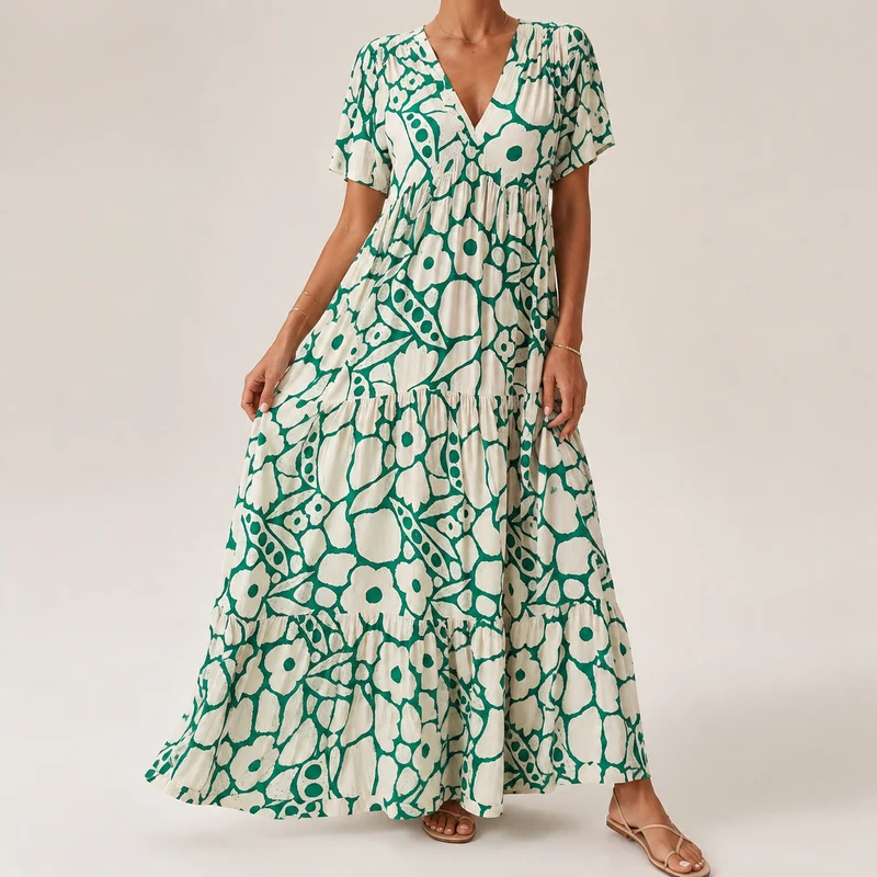 Yaomi | Elegantes Boho-Kleid mit V-Ausschnitt