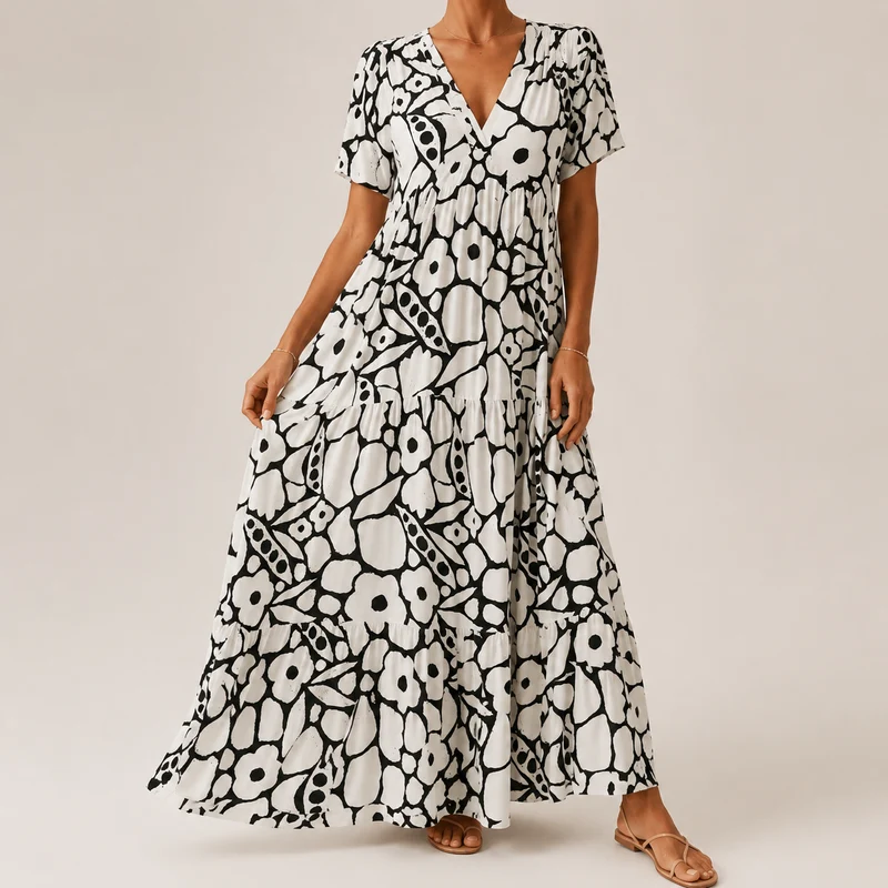 Yaomi | Elegantes Boho-Kleid mit V-Ausschnitt