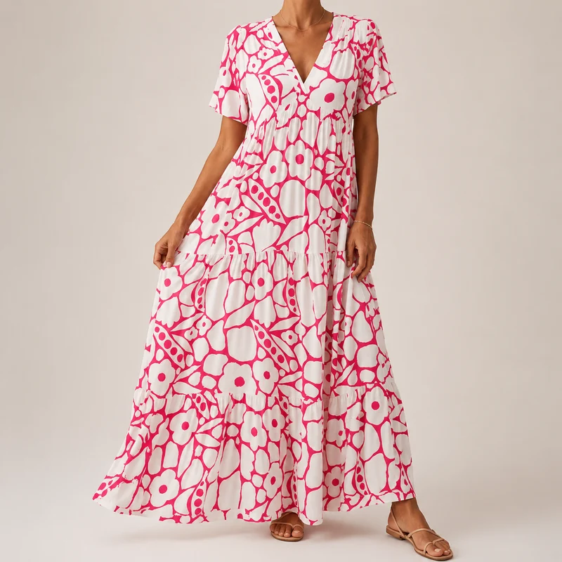 Yaomi | Elegantes Boho-Kleid mit V-Ausschnitt