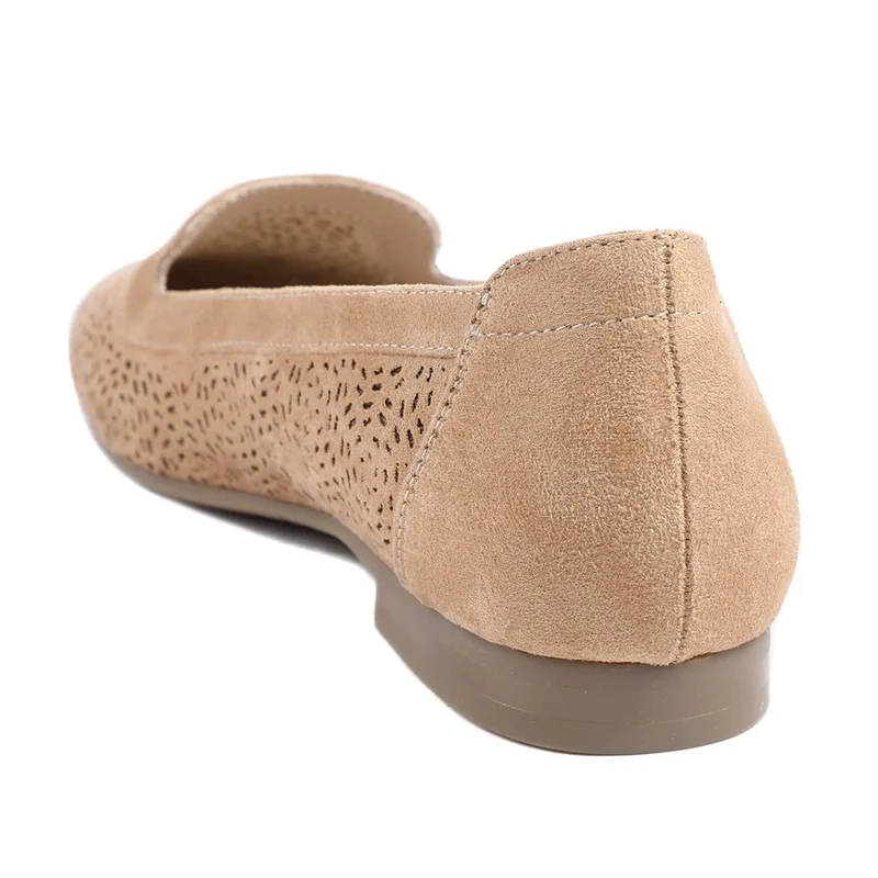 Wide Fit Laser Cut Slip On Shoes - WK43013 / 329 000 - Beige