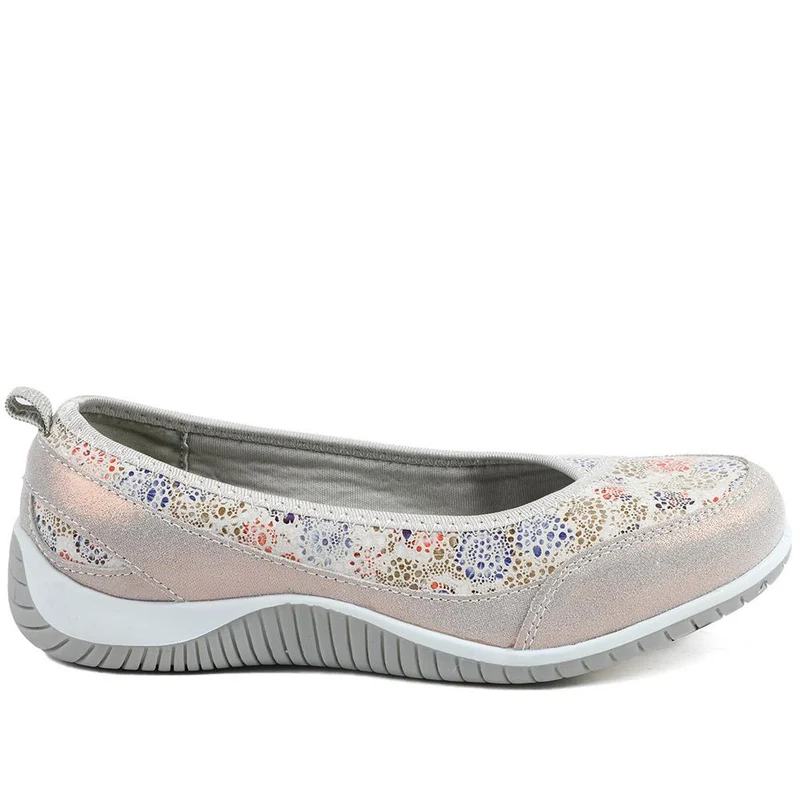 Wide Fit Memory Foam Floral Pumps - BRK43007 / 329 007 - Floral