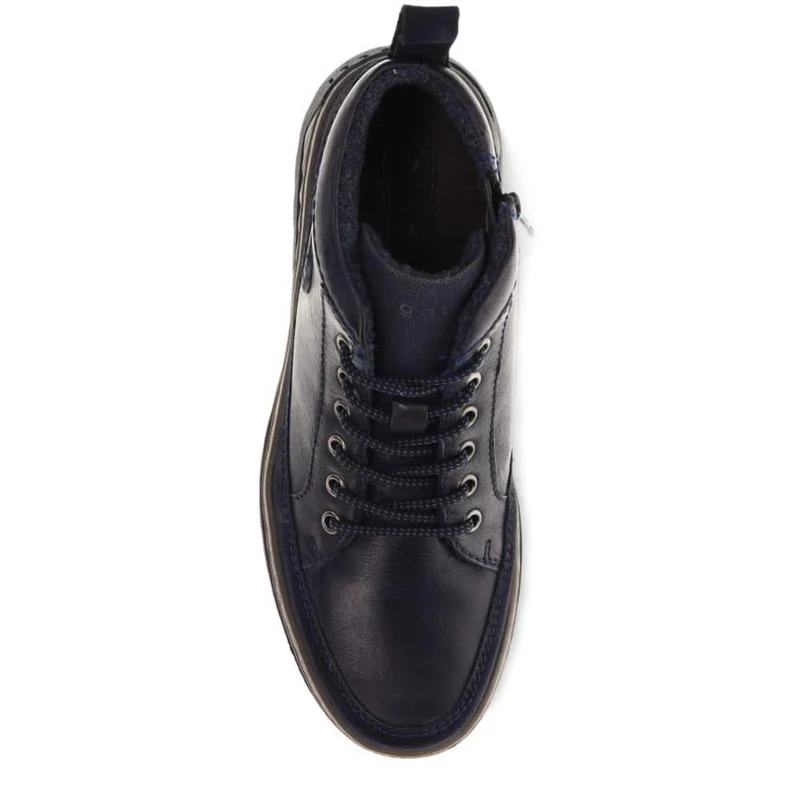 Leather Lace-Up Trainers - BUG40509 / 325 714 - Navy