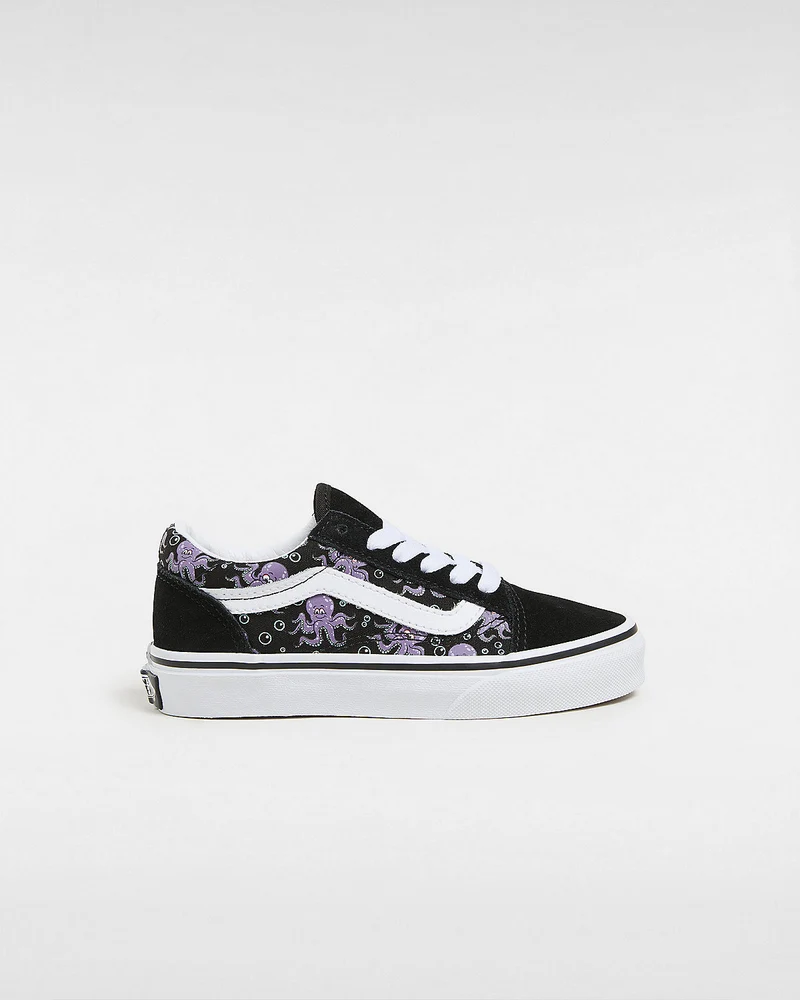 VANS Kinder Old Skool Glow Octopus Turnschuhe – Schwarz / Lila