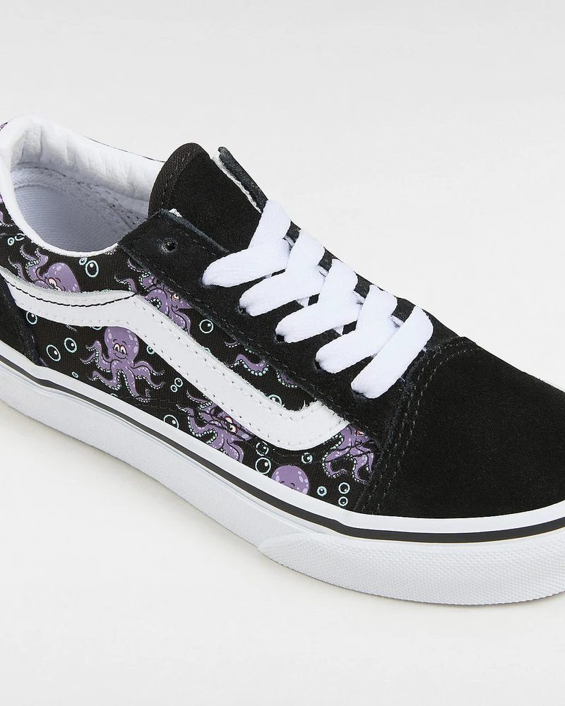 VANS Kinder Old Skool Glow Octopus Turnschuhe – Schwarz / Lila