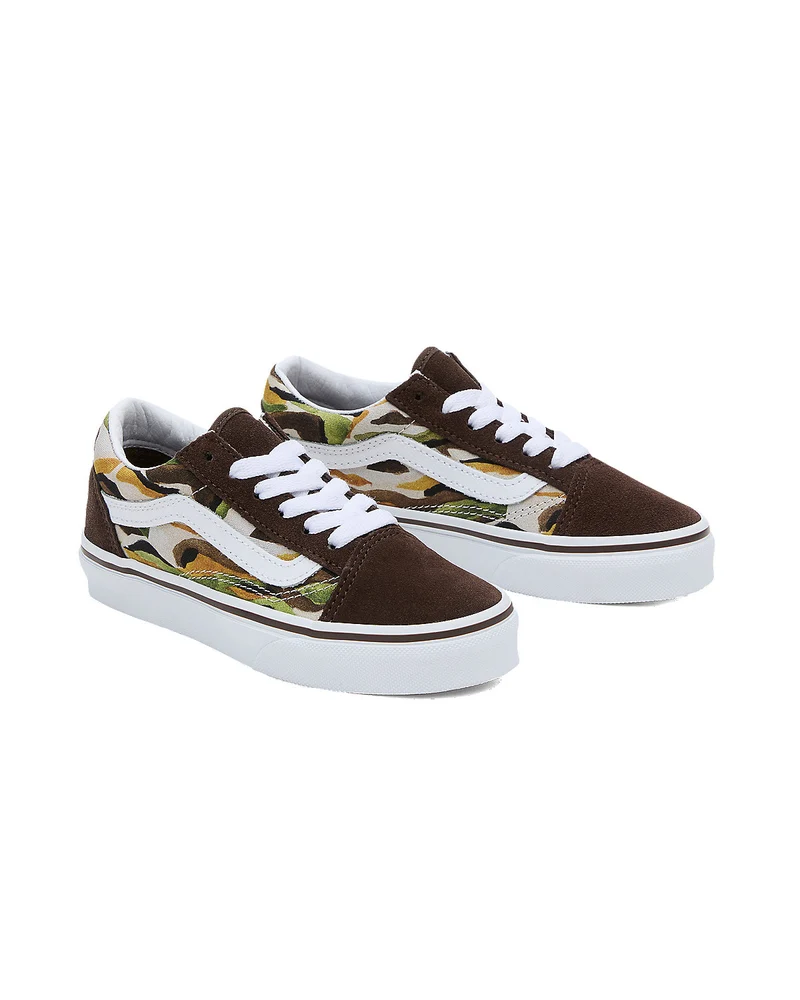 VANS Old Skool Painted Camo Trainer für Kinder – Braun