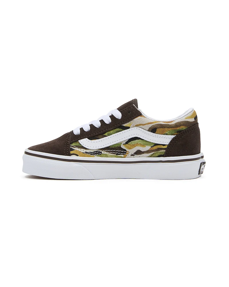 VANS Old Skool Painted Camo Trainer für Kinder – Braun