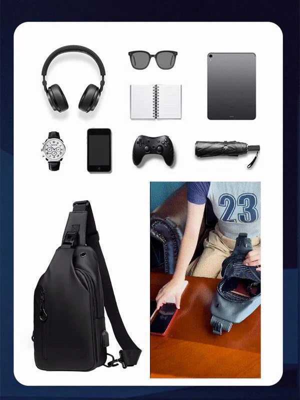 Jollox | Leichte Oxford-Brusttasche mit mehreren Fächern