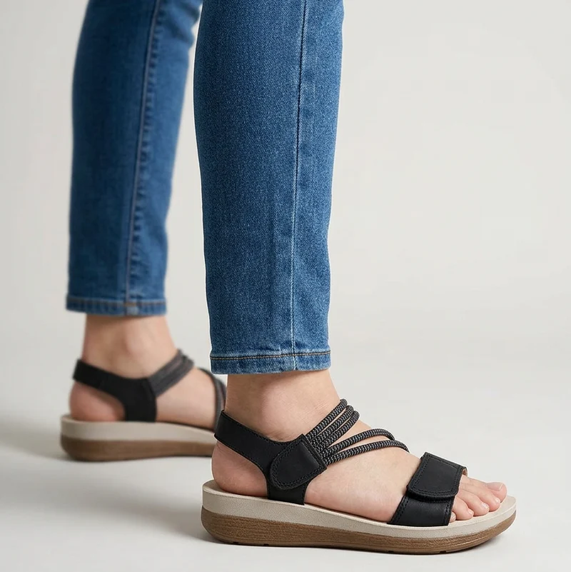 Kojula | Bequeme Keilsandalen mit elastischen Riemen