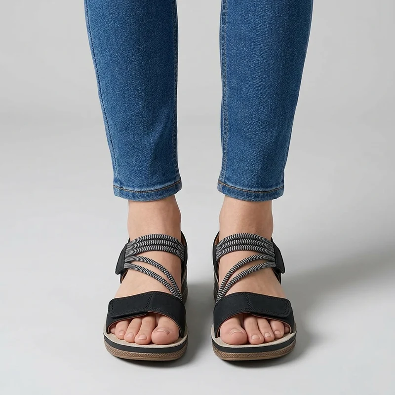 Kojula | Bequeme Keilsandalen mit elastischen Riemen