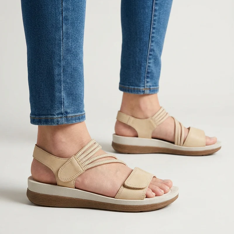 Kojula | Bequeme Keilsandalen mit elastischen Riemen