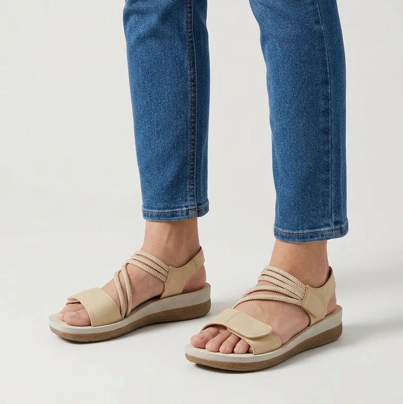 Kojula | Bequeme Keilsandalen mit elastischen Riemen