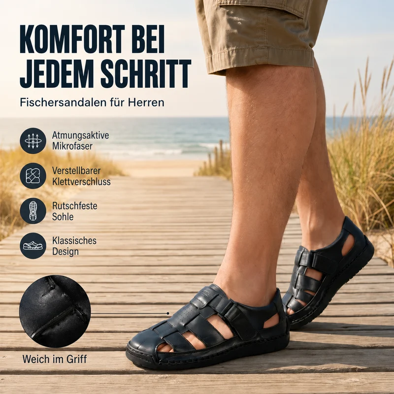 Volker | Leichte Strandsandalen mit schützendem Vorderfuß