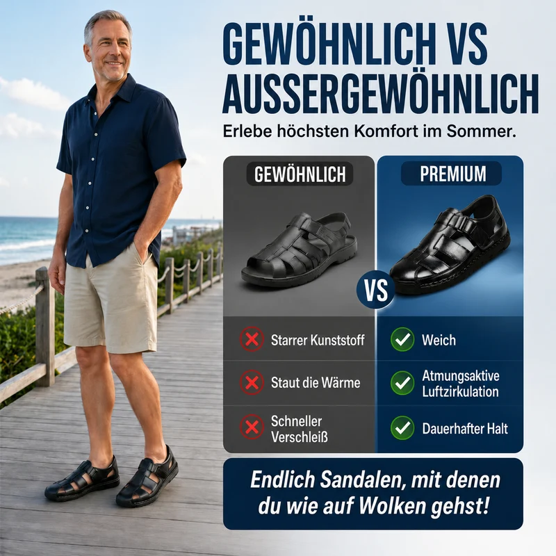 Volker | Leichte Strandsandalen mit schützendem Vorderfuß