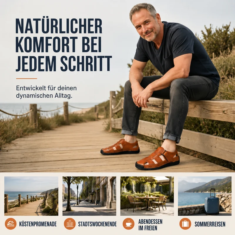 Volker | Leichte Strandsandalen mit schützendem Vorderfuß