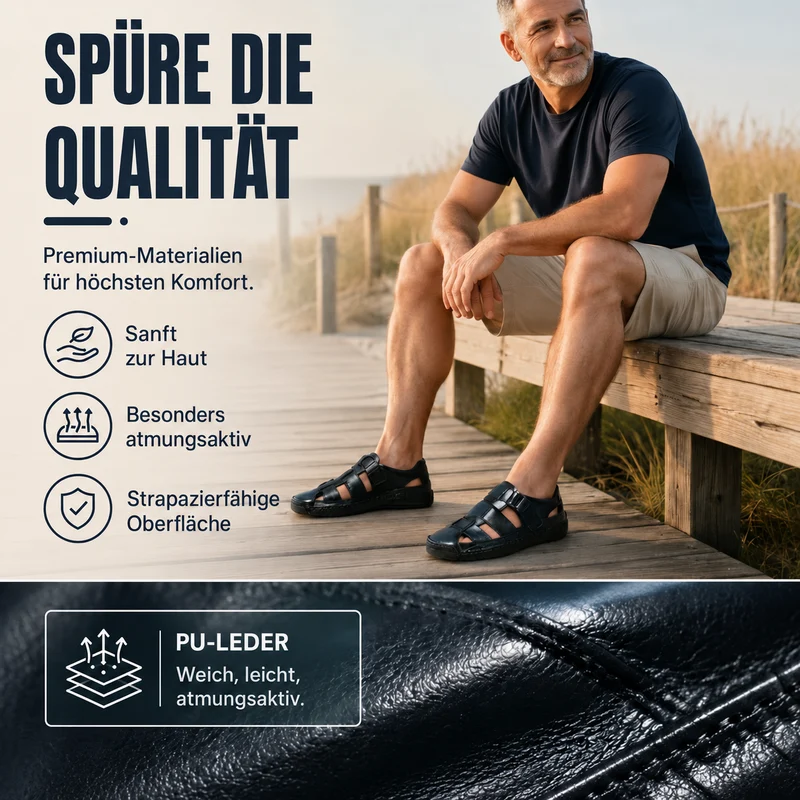 Volker | Leichte Strandsandalen mit schützendem Vorderfuß