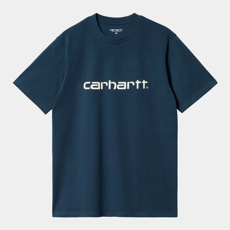 Carhartt WIP Kurzarm-T-Shirt mit Schriftzug für Herren – Tintenfisch