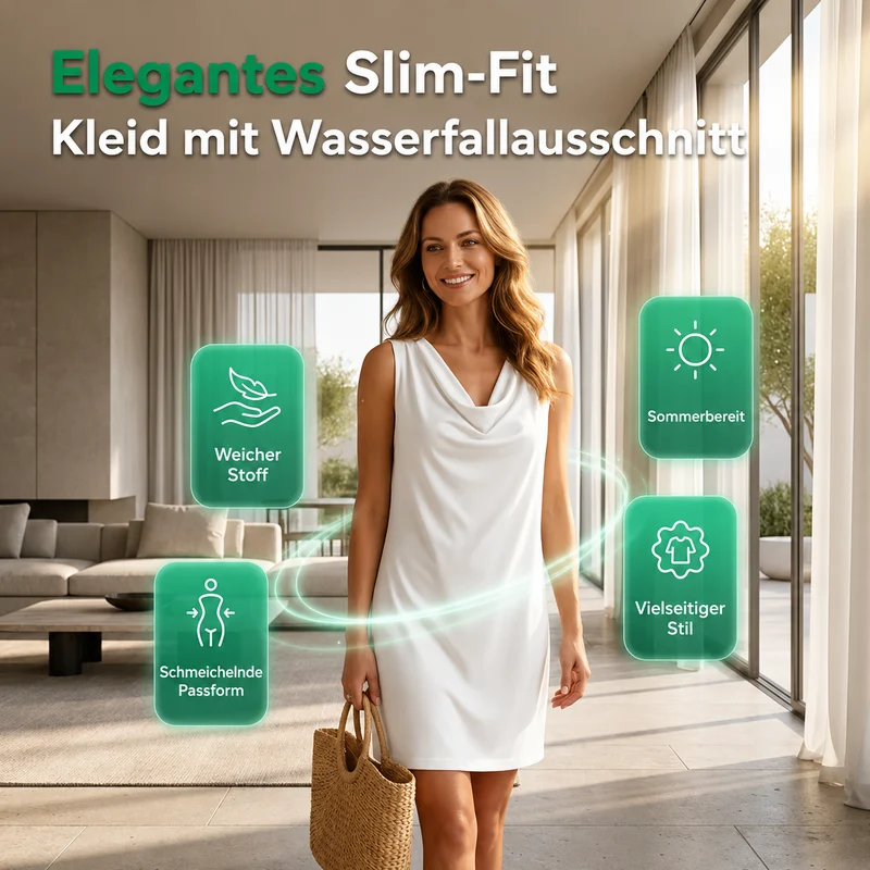Elanra | Figurbetontes Kleid mit elegantem Wasserfallausschnitt