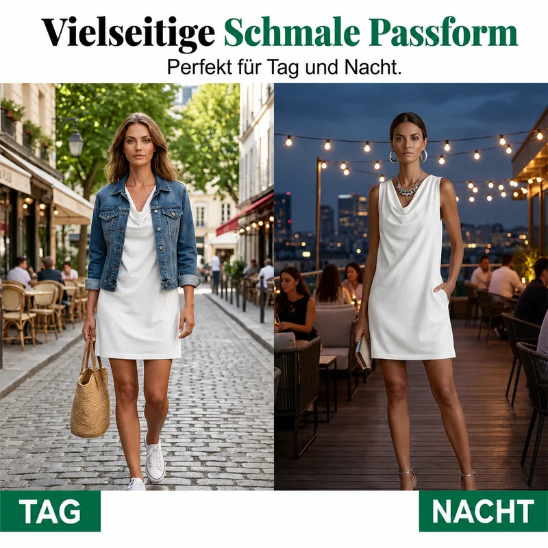 Elanra | Figurbetontes Kleid mit elegantem Wasserfallausschnitt