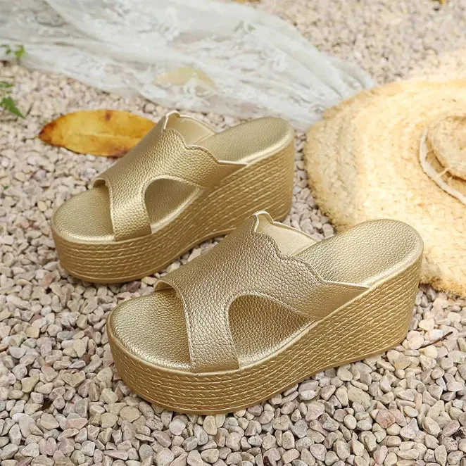 Ammelie | Modische Keilsandalen mit dicker Plateausohle