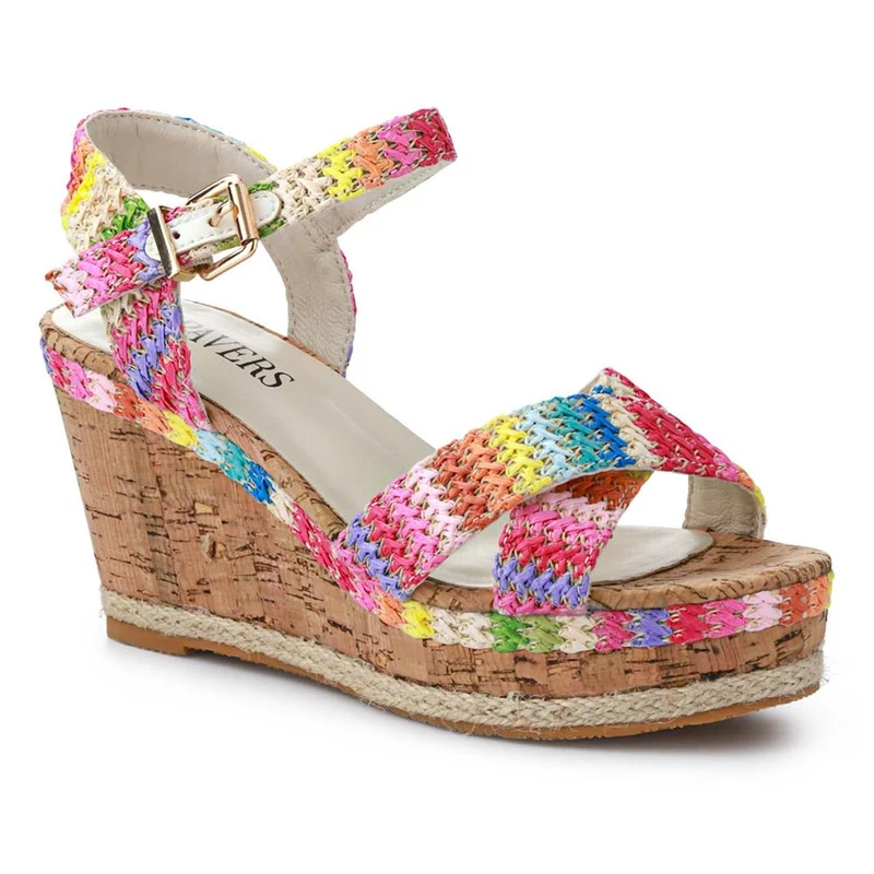 High Wedge Buckled Sandals - WBINS41050 / 327 271 - Multi
