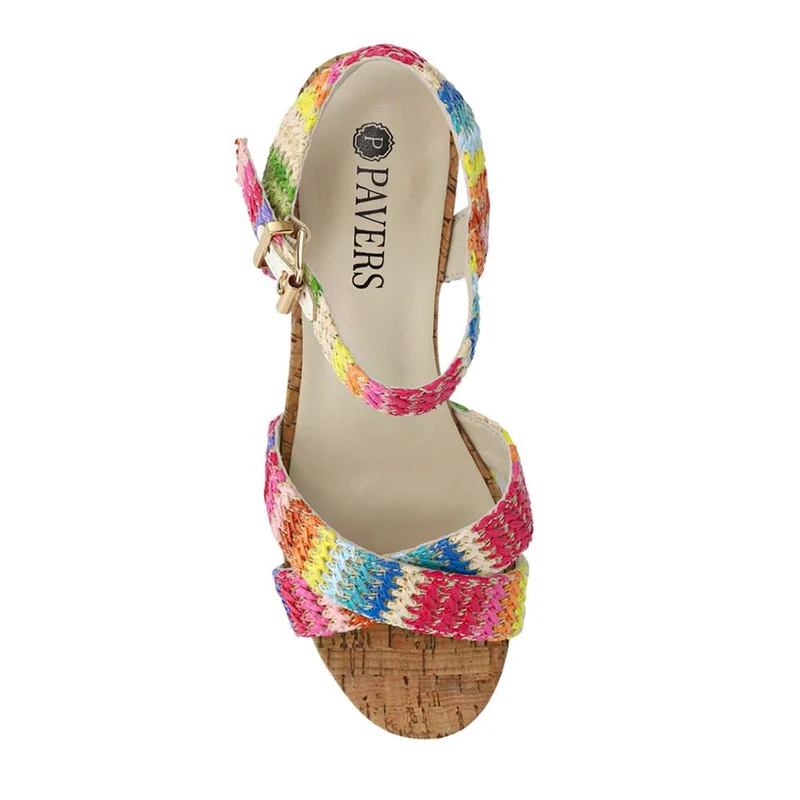 High Wedge Buckled Sandals - WBINS41050 / 327 271 - Multi