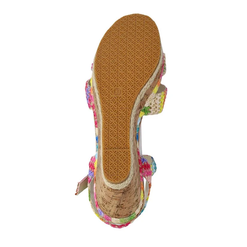 High Wedge Buckled Sandals - WBINS41050 / 327 271 - Multi