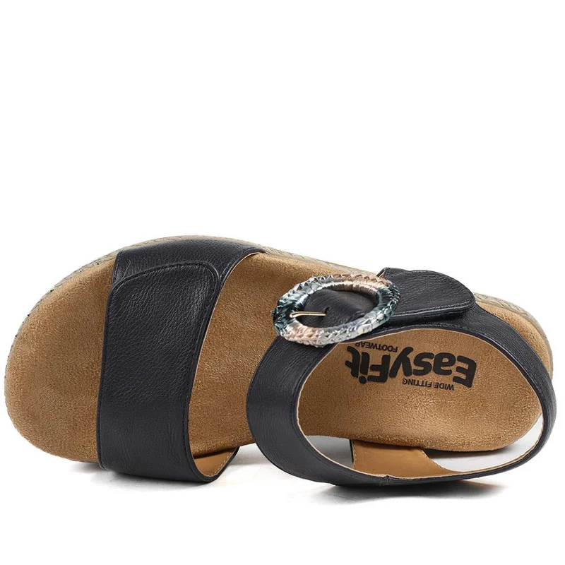 EasyFit Arabelle Extra Wide Buckle Fasten Sandals - ARABELLE / 329 164 - Navy