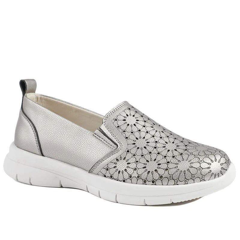 Wide-Fitting Leather Slip-On Shoes - BRK41034 / 327 021