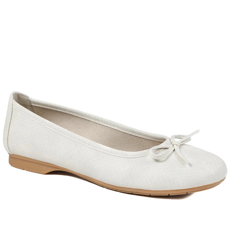 Short-Heeled Casual Pumps - JANSP41001 / 326 782 - Beige Snake