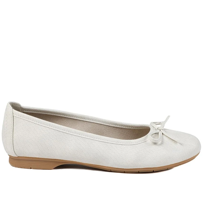 Short-Heeled Casual Pumps - JANSP41001 / 326 782 - Beige Snake