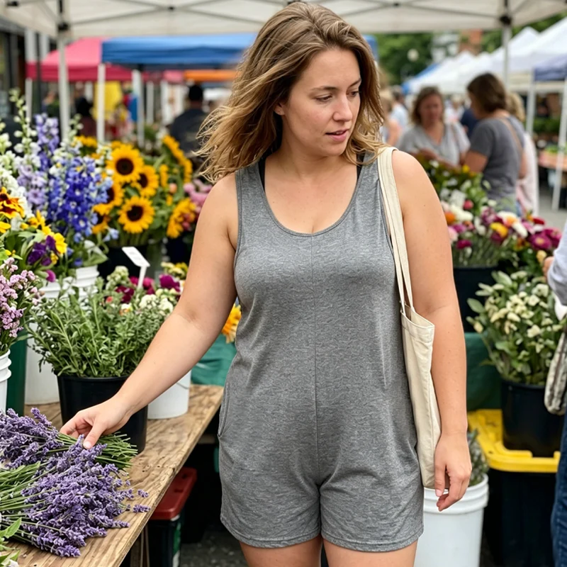Elessa | Ärmelloser Plus-Size Jumpsuit mit Taschen