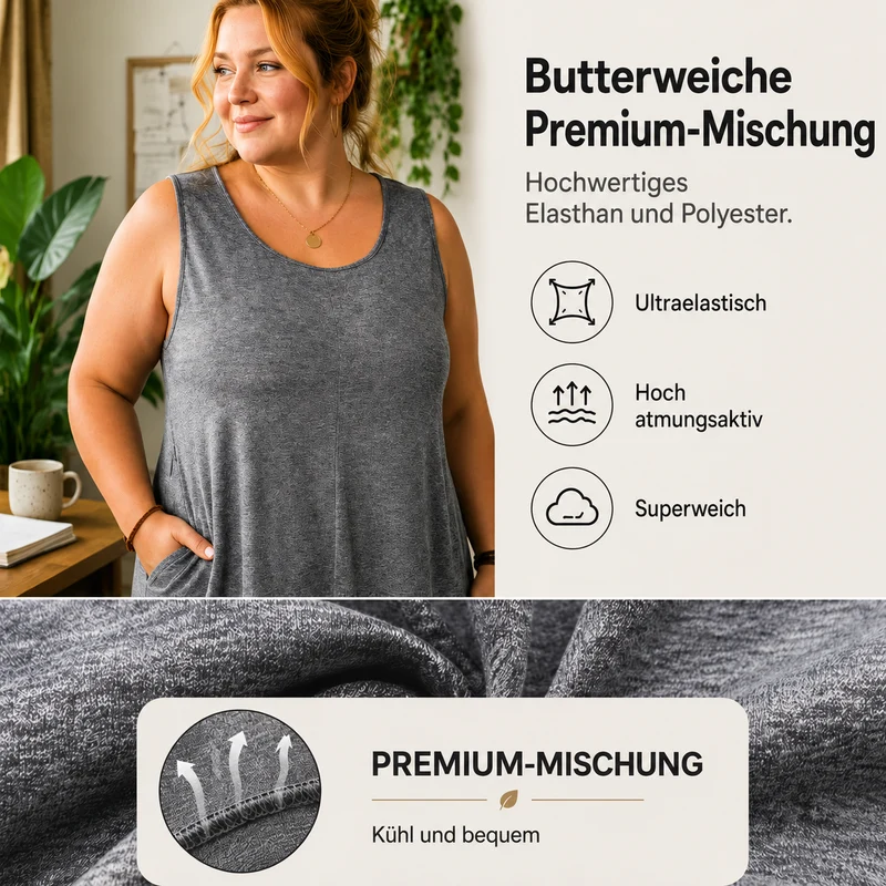 Elessa | Ärmelloser Plus-Size Jumpsuit mit Taschen