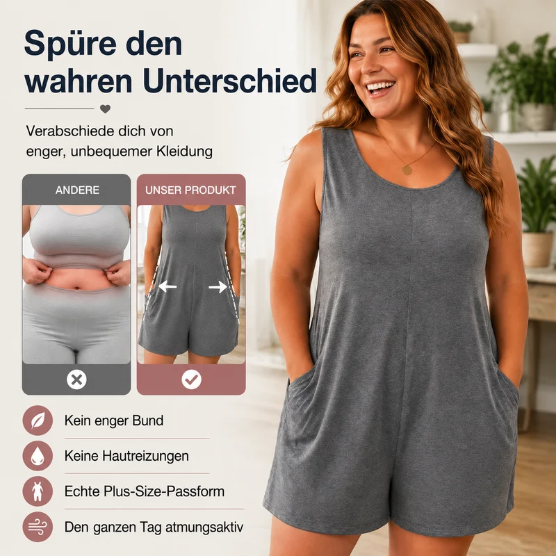 Elessa | Ärmelloser Plus-Size Jumpsuit mit Taschen