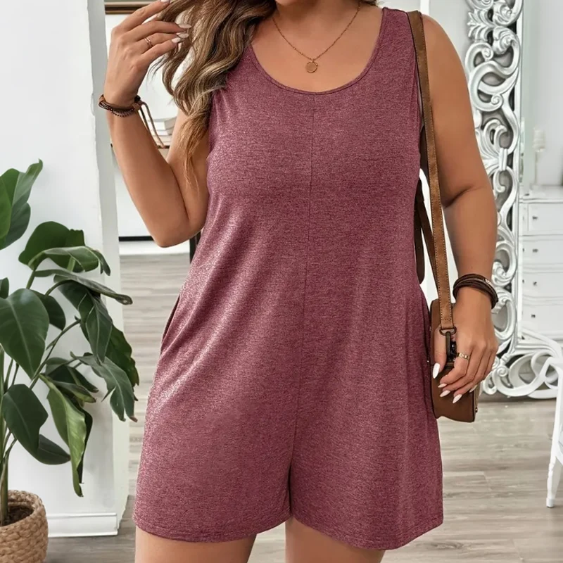 Elessa | Ärmelloser Plus-Size Jumpsuit mit Taschen