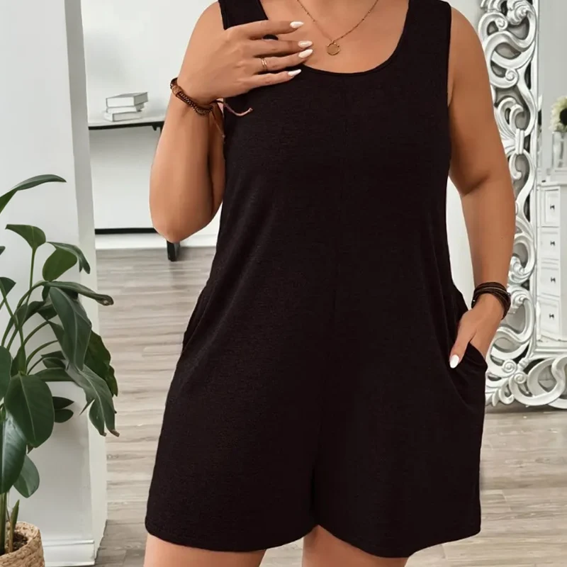 Elessa | Ärmelloser Plus-Size Jumpsuit mit Taschen