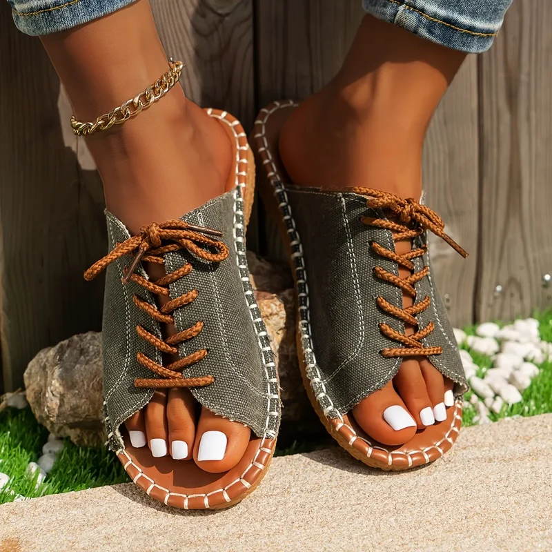 Valmeda | Vintage-Sandalen mit Schnürung