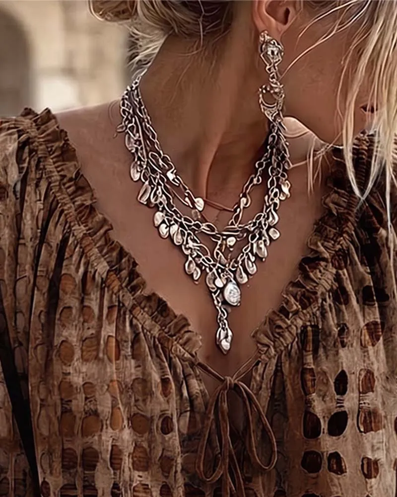 Ramceel | Gepunktete Bluse mit Schnürdetail