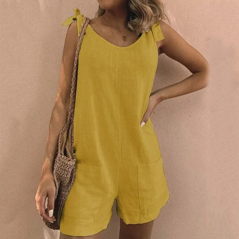 Lenice | Jumpsuit mit Schleifenträgern und Taschen