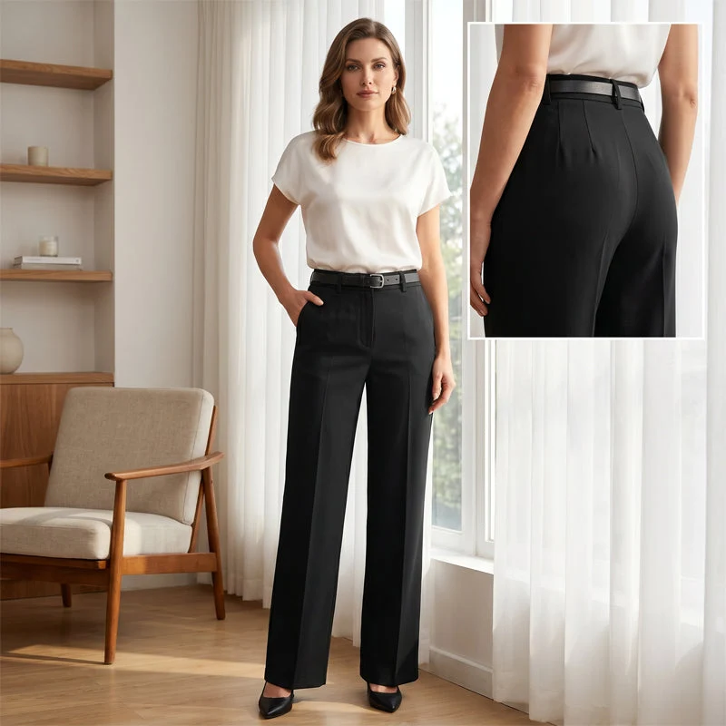 Claerra | Figurformende Hohe Taille-Hose mit weitem Bein