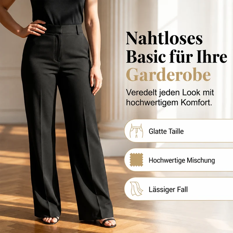 Claerra | Figurformende Hohe Taille-Hose mit weitem Bein